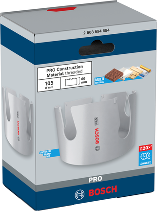 Závitová děrová pila Bosch PRO Construction Material 105 mm.